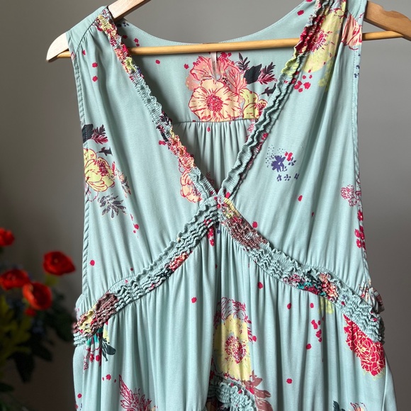 Free People XS Blue Floral Shirt Dress - Picture 5 of 8